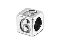 5.5mm Sterling Silver Number 6