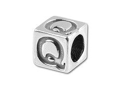 5.5mm Sterling Silver Letter Q