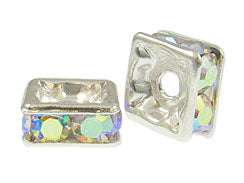 Crystal AB 8mm Silver Plated - Squaredelles Swarovski