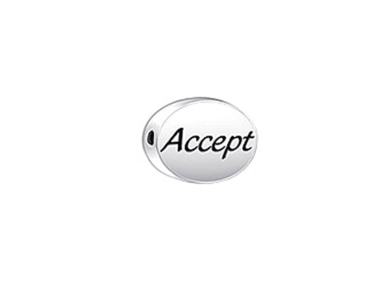 1 pc Sterling Silver Oval Message Beads 11 x 8 x 3mm, Double-Sided 1.5mm hole, Choose Bead - SSMB