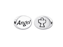Load image into Gallery viewer, 1 pc Sterling Silver Oval Message Beads 11 x 8 x 3mm, Double-Sided 1.5mm hole, Choose Bead - SSMB