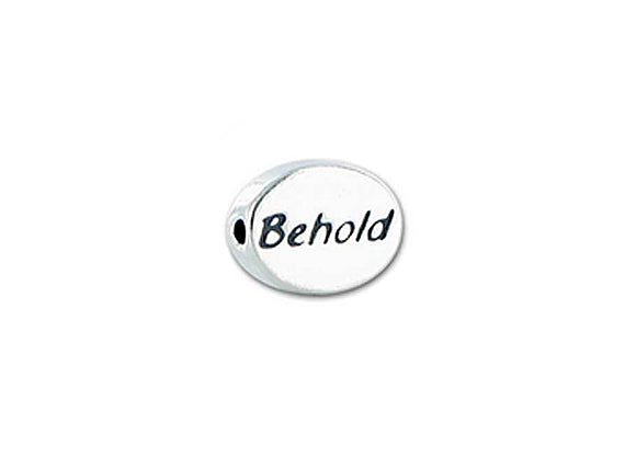1 pc Sterling Silver Oval Message Beads 11 x 8 x 3mm, Double-Sided 1.5mm hole, Choose Bead - SSMB