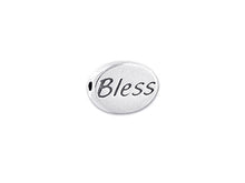 Load image into Gallery viewer, 1 pc Sterling Silver Oval Message Beads 11 x 8 x 3mm, Double-Sided 1.5mm hole, Choose Bead - SSMB