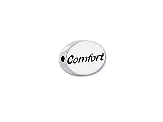 1 pc Sterling Silver Oval Message Beads 11 x 8 x 3mm, Double-Sided 1.5mm hole, Choose Bead - SSMB