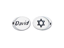 Load image into Gallery viewer, 1 pc Sterling Silver Oval Message Beads 11 x 8 x 3mm, Double-Sided 1.5mm hole, Choose Bead - SSMB