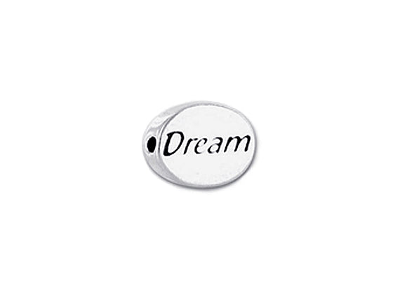 1 pc Sterling Silver Oval Message Beads 11 x 8 x 3mm, Double-Sided 1.5mm hole, Choose Bead - SSMB