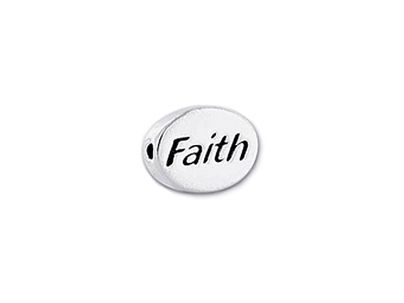 1 pc Sterling Silver Oval Message Beads 11 x 8 x 3mm, Double-Sided 1.5mm hole, Choose Bead - SSMB