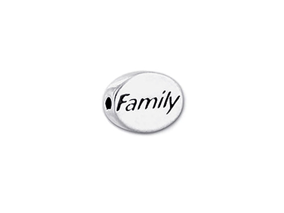1 pc Sterling Silver Oval Message Beads 11 x 8 x 3mm, Double-Sided 1.5mm hole, Choose Bead - SSMB