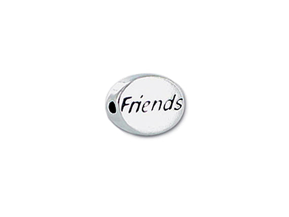 1 pc Sterling Silver Oval Message Beads 11 x 8 x 3mm, Double-Sided 1.5mm hole, Choose Bead - SSMB