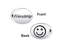 Load image into Gallery viewer, 1 pc Sterling Silver Oval Message Beads 11 x 8 x 3mm, Double-Sided 1.5mm hole, Choose Bead - SSMB