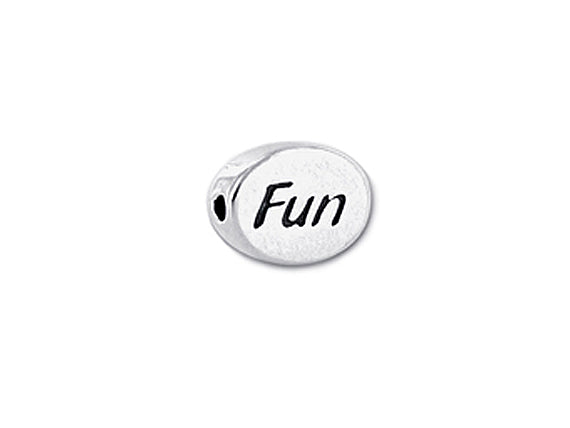 1 pc Sterling Silver Oval Message Beads 11 x 8 x 3mm, Double-Sided 1.5mm hole, Choose Bead - SSMB