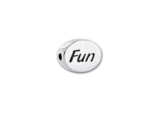 Load image into Gallery viewer, 1 pc Sterling Silver Oval Message Beads 11 x 8 x 3mm, Double-Sided 1.5mm hole, Choose Bead - SSMB