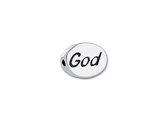 1 pc Sterling Silver Oval Message Beads 11 x 8 x 3mm, Double-Sided 1.5mm hole, Choose Bead - SSMB