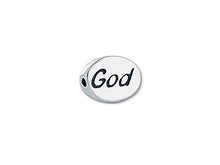 Load image into Gallery viewer, 1 pc Sterling Silver Oval Message Beads 11 x 8 x 3mm, Double-Sided 1.5mm hole, Choose Bead - SSMB