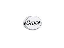 Load image into Gallery viewer, 1 pc Sterling Silver Oval Message Beads 11 x 8 x 3mm, Double-Sided 1.5mm hole, Choose Bead - SSMB
