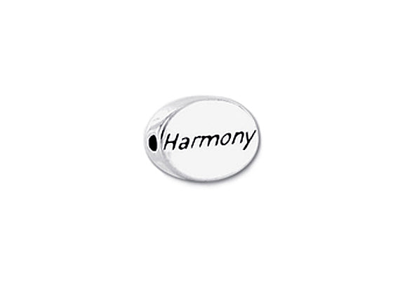 1 pc Sterling Silver Oval Message Beads 11 x 8 x 3mm, Double-Sided 1.5mm hole, Choose Bead - SSMB