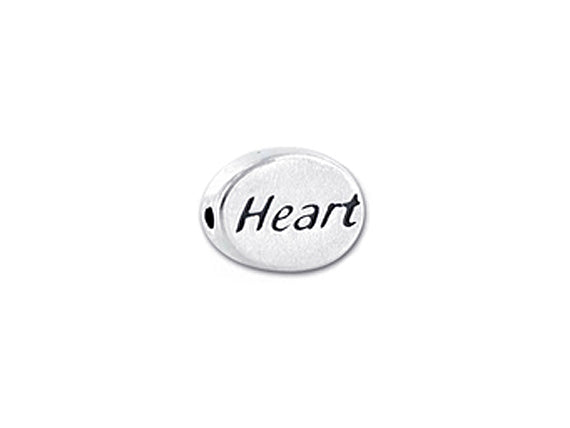 1 pc Sterling Silver Oval Message Beads 11 x 8 x 3mm, Double-Sided 1.5mm hole, Choose Bead - SSMB