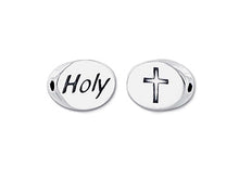 Load image into Gallery viewer, 1 pc Sterling Silver Oval Message Beads 11 x 8 x 3mm, Double-Sided 1.5mm hole, Choose Bead - SSMB