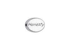 Load image into Gallery viewer, 1 pc Sterling Silver Oval Message Beads 11 x 8 x 3mm, Double-Sided 1.5mm hole, Choose Bead - SSMB