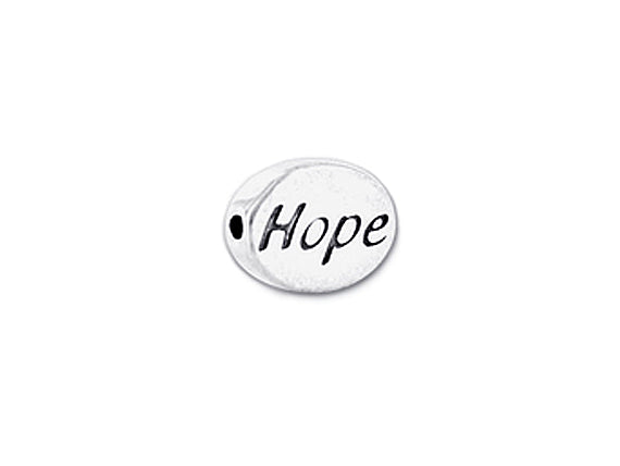 1 pc Sterling Silver Oval Message Beads 11 x 8 x 3mm, Double-Sided 1.5mm hole, Choose Bead - SSMB
