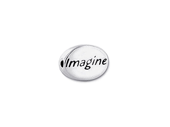 1 pc Sterling Silver Oval Message Beads 11 x 8 x 3mm, Double-Sided 1.5mm hole, Choose Bead - SSMB