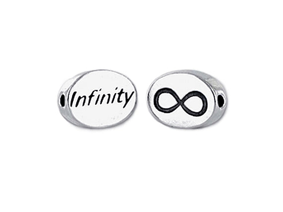 1 pc Sterling Silver Oval Message Beads 11 x 8 x 3mm, Double-Sided 1.5mm hole, Choose Bead - SSMB