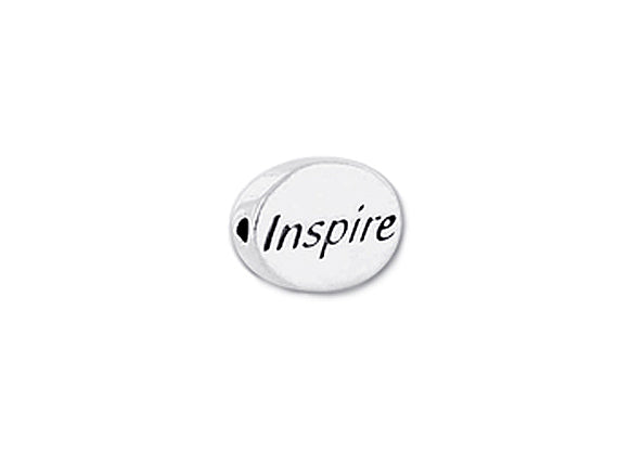 1 pc Sterling Silver Oval Message Beads 11 x 8 x 3mm, Double-Sided 1.5mm hole, Choose Bead - SSMB