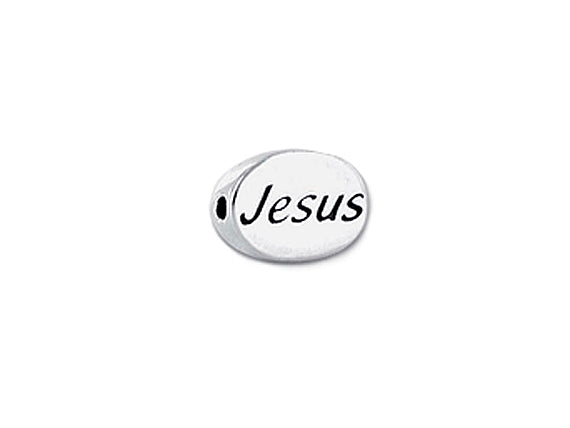 1 pc Sterling Silver Oval Message Beads 11 x 8 x 3mm, Double-Sided 1.5mm hole, Choose Bead - SSMB