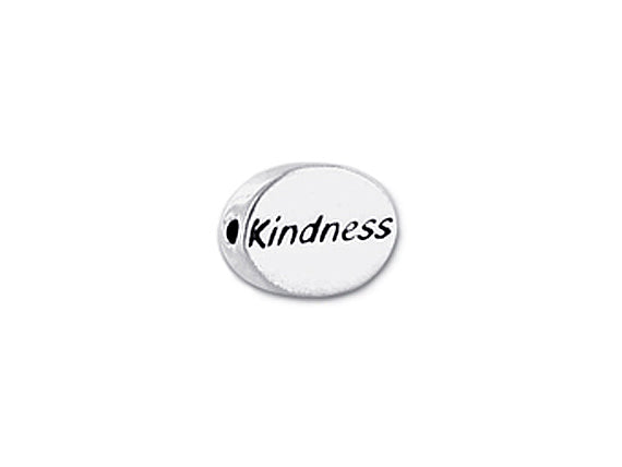 1 pc Sterling Silver Oval Message Beads 11 x 8 x 3mm, Double-Sided 1.5mm hole, Choose Bead - SSMB