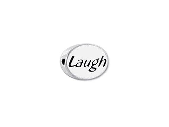 1 pc Sterling Silver Oval Message Beads 11 x 8 x 3mm, Double-Sided 1.5mm hole, Choose Bead - SSMB