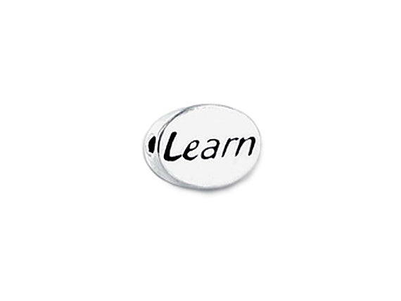 1 pc Sterling Silver Oval Message Beads 11 x 8 x 3mm, Double-Sided 1.5mm hole, Choose Bead - SSMB