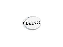 Load image into Gallery viewer, 1 pc Sterling Silver Oval Message Beads 11 x 8 x 3mm, Double-Sided 1.5mm hole, Choose Bead - SSMB