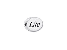 Load image into Gallery viewer, 1 pc Sterling Silver Oval Message Beads 11 x 8 x 3mm, Double-Sided 1.5mm hole, Choose Bead - SSMB