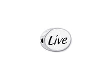 Load image into Gallery viewer, 1 pc Sterling Silver Oval Message Beads 11 x 8 x 3mm, Double-Sided 1.5mm hole, Choose Bead - SSMB