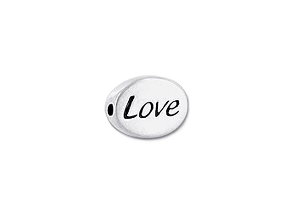 1 pc Sterling Silver Oval Message Beads 11 x 8 x 3mm, Double-Sided 1.5mm hole, Choose Bead - SSMB