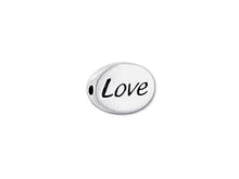 Load image into Gallery viewer, 1 pc Sterling Silver Oval Message Beads 11 x 8 x 3mm, Double-Sided 1.5mm hole, Choose Bead - SSMB