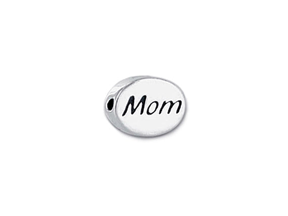 1 pc Sterling Silver Oval Message Beads 11 x 8 x 3mm, Double-Sided 1.5mm hole, Choose Bead - SSMB