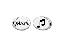Load image into Gallery viewer, 1 pc Sterling Silver Oval Message Beads 11 x 8 x 3mm, Double-Sided 1.5mm hole, Choose Bead - SSMB