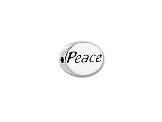 1 pc Sterling Silver Oval Message Beads 11 x 8 x 3mm, Double-Sided 1.5mm hole, Choose Bead - SSMB