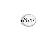 Load image into Gallery viewer, 1 pc Sterling Silver Oval Message Beads 11 x 8 x 3mm, Double-Sided 1.5mm hole, Choose Bead - SSMB