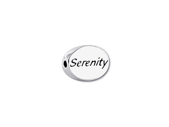 1 pc Sterling Silver Oval Message Beads 11 x 8 x 3mm, Double-Sided 1.5mm hole, Choose Bead - SSMB