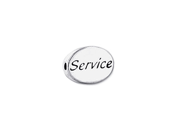 1 pc Sterling Silver Oval Message Beads 11 x 8 x 3mm, Double-Sided 1.5mm hole, Choose Bead - SSMB