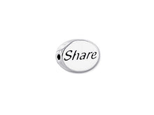 Load image into Gallery viewer, 1 pc Sterling Silver Oval Message Beads 11 x 8 x 3mm, Double-Sided 1.5mm hole, Choose Bead - SSMB