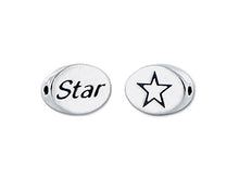 Load image into Gallery viewer, 1 pc Sterling Silver Oval Message Beads 11 x 8 x 3mm, Double-Sided 1.5mm hole, Choose Bead - SSMB
