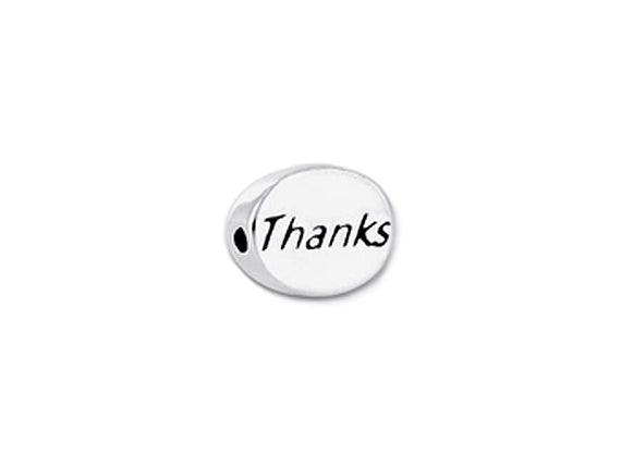 1 pc Sterling Silver Oval Message Beads 11 x 8 x 3mm, Double-Sided 1.5mm hole, Choose Bead - SSMB