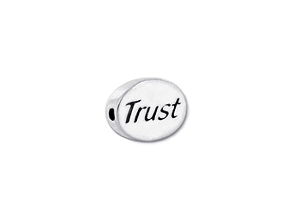 1 pc Sterling Silver Oval Message Beads 11 x 8 x 3mm, Double-Sided 1.5mm hole, Choose Bead - SSMB