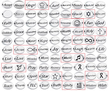 Load image into Gallery viewer, 1 pc Sterling Silver Oval Message Beads 11 x 8 x 3mm, Double-Sided 1.5mm hole, Choose Bead - SSMB