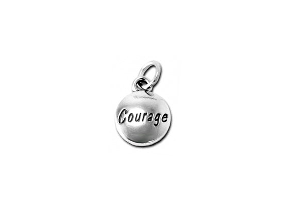 1 pc Sterling Silver Domed Message Charms 11 x 15 x 3mm, 2mm hole, Choose Charm - SSMC