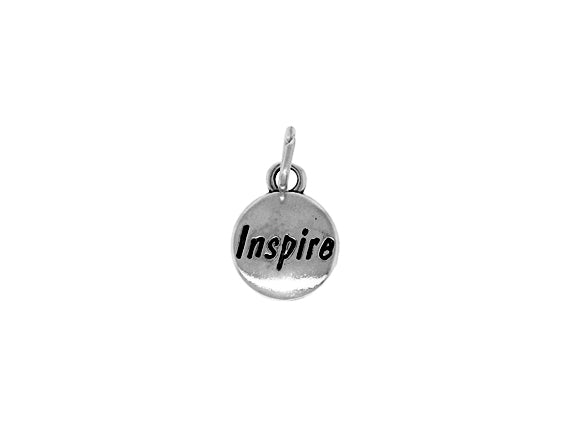 1 pc Sterling Silver Domed Message Charms 11 x 15 x 3mm, 2mm hole, Choose Charm - SSMC