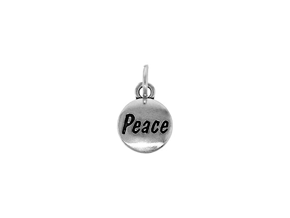 1 pc Sterling Silver Domed Message Charms 11 x 15 x 3mm, 2mm hole, Choose Charm - SSMC